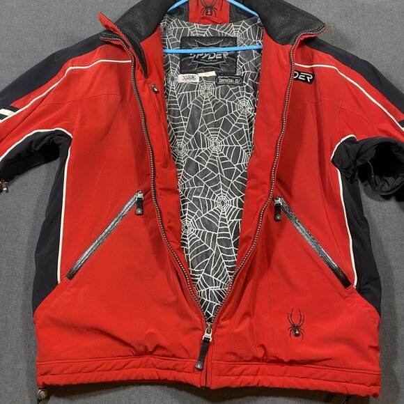 Spyder Mens Red Ski Jacket Dermizax-EV Zip Pockets & Spiderweb Lining Size L/52 - Picture 3 of 16